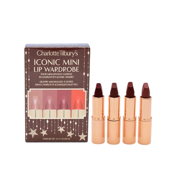 CHARLOTTE TILBURY  Mini Iconic Lip Wardrobe -  Matte Revolution Quad 4 Lipsticks Gift Set:: Pillow Talk, Pillow Talk Medium, Walk of No Shame, Red Carpet Red - Long Lasting
