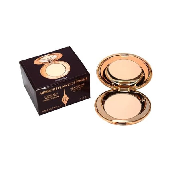Charlotte Tilbury  Mini Airbrush Flawless Finish Setting Pressed Compact Makeup Face Powder for Women  - 2 Medium