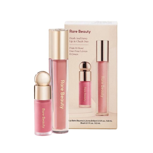 RARE BEAUTY – FRESH AND DEWY LIP & CHEEK DUO (3.8ML) AND BLUSH (3.2ML) #Nearly Petal Glossy lip balm #Happy Dewy liquid blush